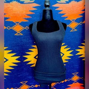 VTG 80’s BLK elan WEAR TIGHT & STRETCHY Racerback Mini Tank Dress!